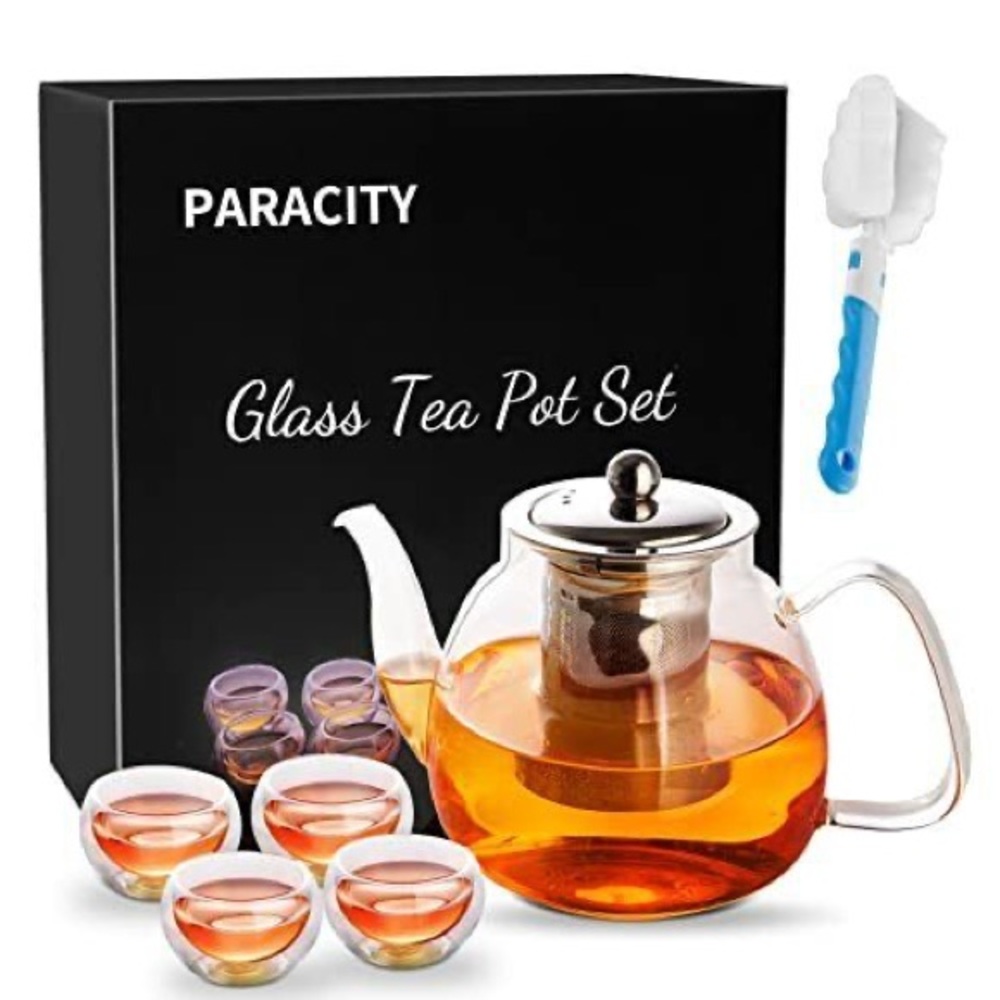 Unopened Glass Tea pot set